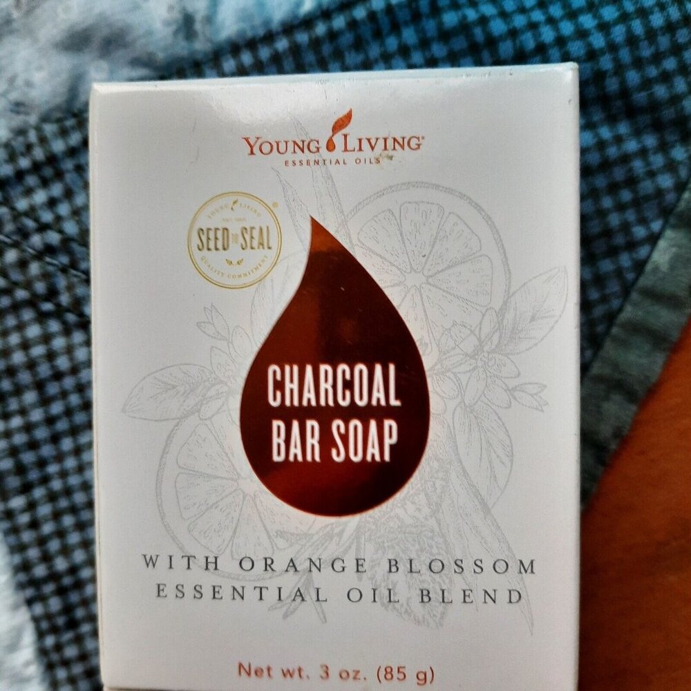 Young Living Charcoal Bar Soap Sealed Orange Blossom Essential Oil Blend 3 Oz